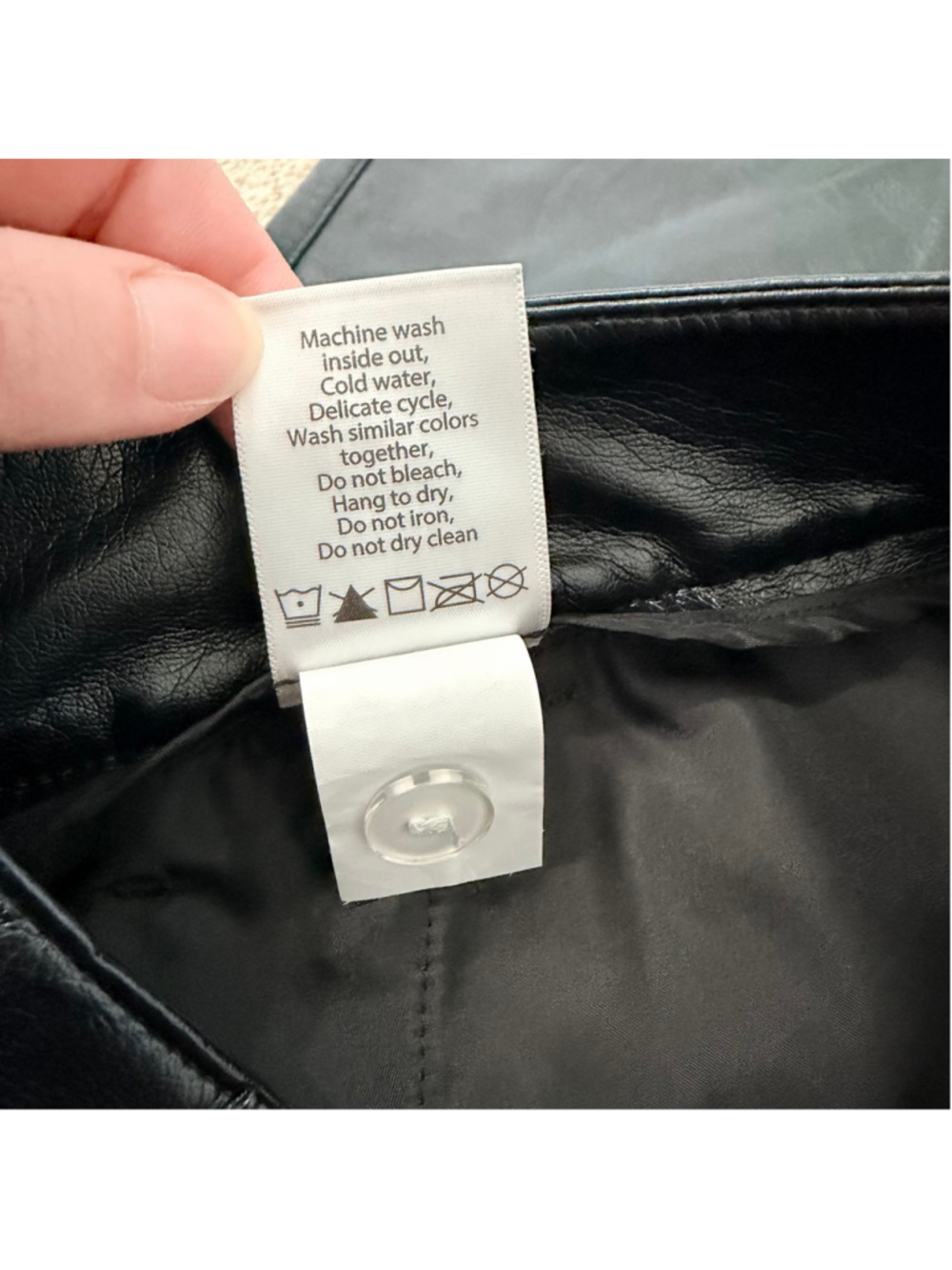 AMERICAN TALL Black Faux Vegan Leather High Rise Pants Women's Size 12 XT - Picture 10 of 13